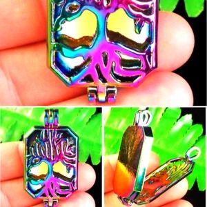 New Rainbow Hematite Tree Of Life Open Pendant.